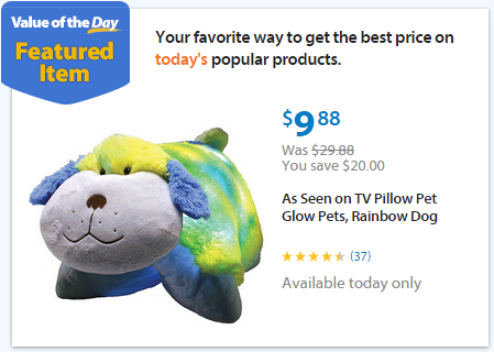 pillow pet dog walmart rainbow regularly glow just familysavings