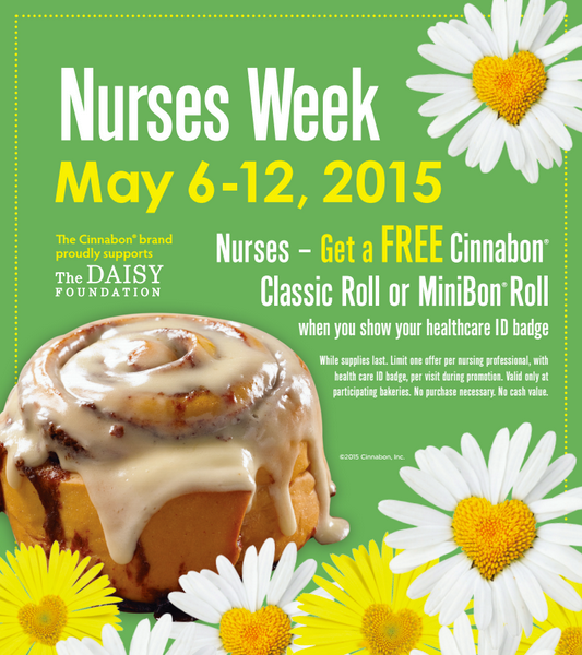 It's Nurse's Week Free Cinnabon for Nurses! FamilySavings