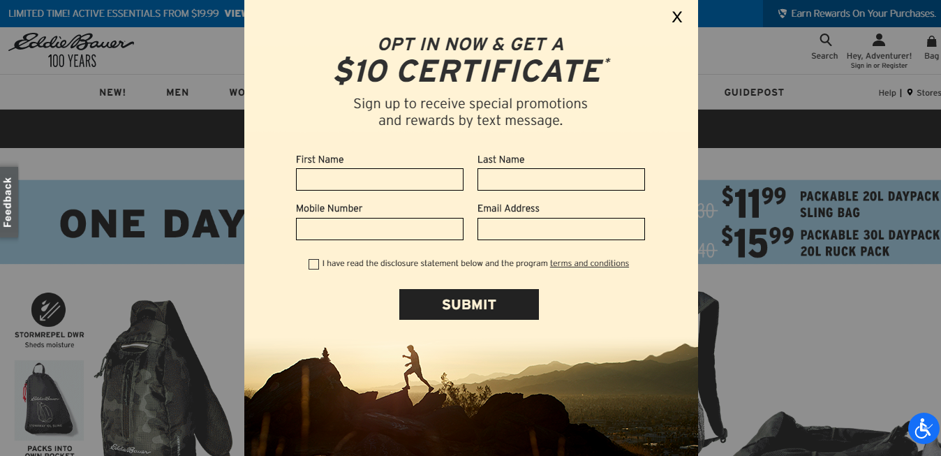 10 off Eddie Bauer Purchase Coupon! FamilySavings