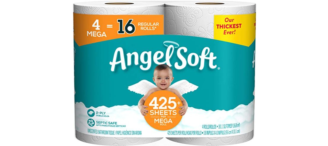 Amazon – Angel Soft 4 Mega Rolls Bath Tissue just $4.88! - FamilySavings